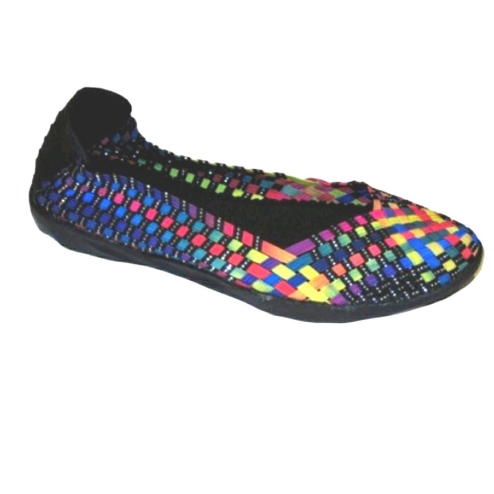 Bernie Mev Multicolor Woven Catwalk Slip-On Flats